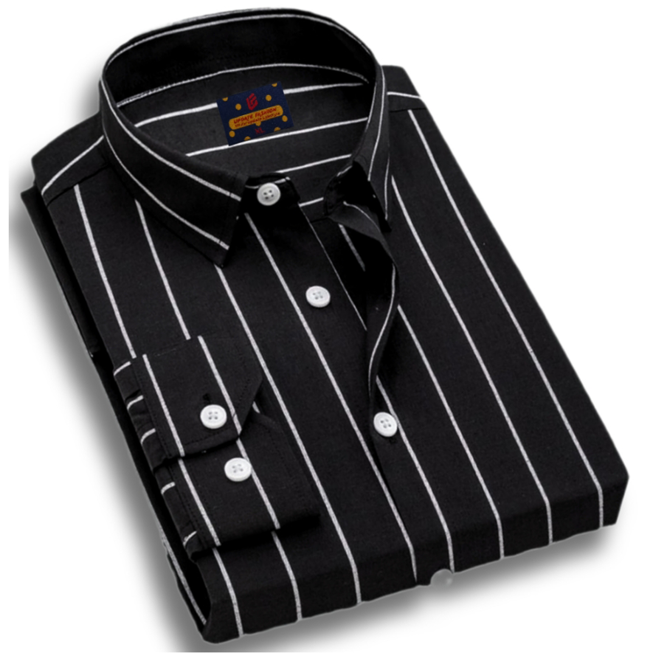 Men's long sleeve stripe / print shirt