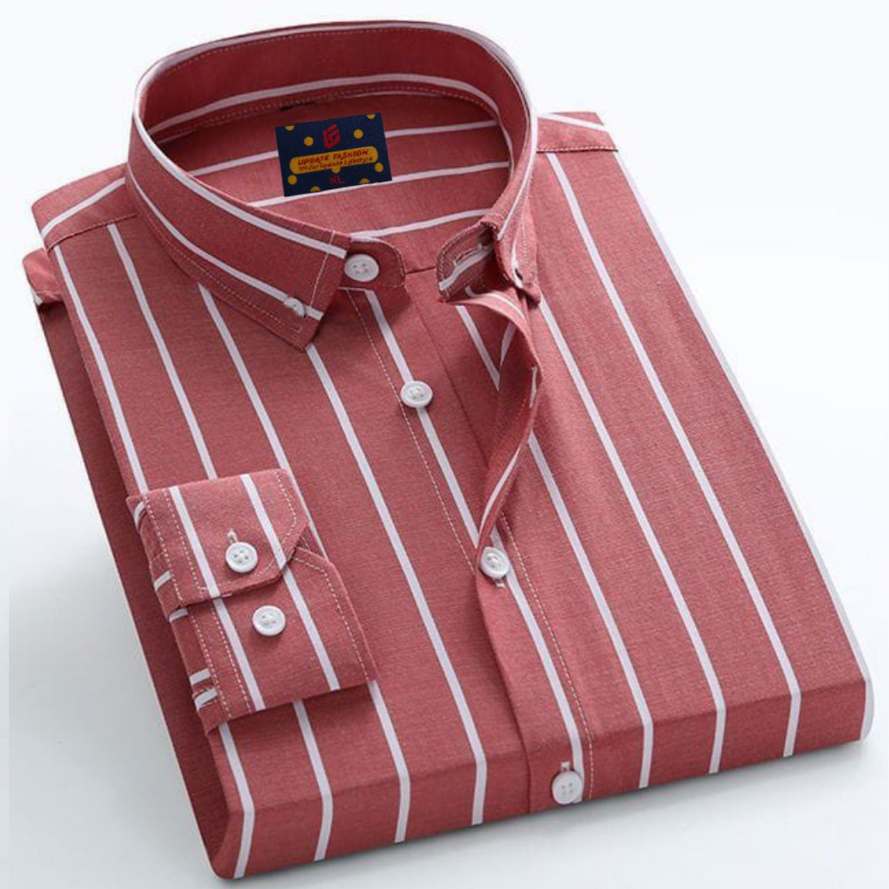 Men's long sleeve stripe / print shirt