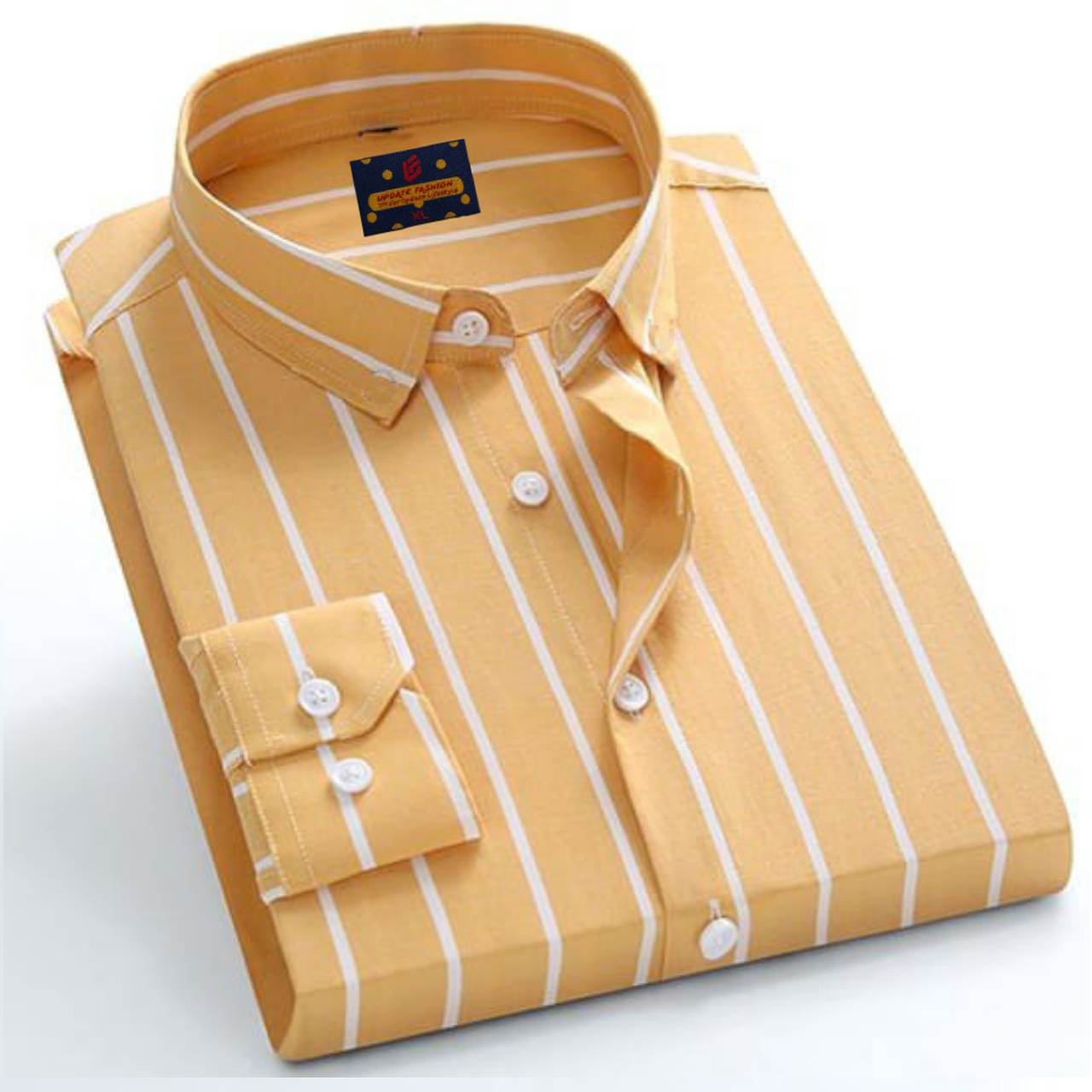 Men's long sleeve stripe / print shirt
