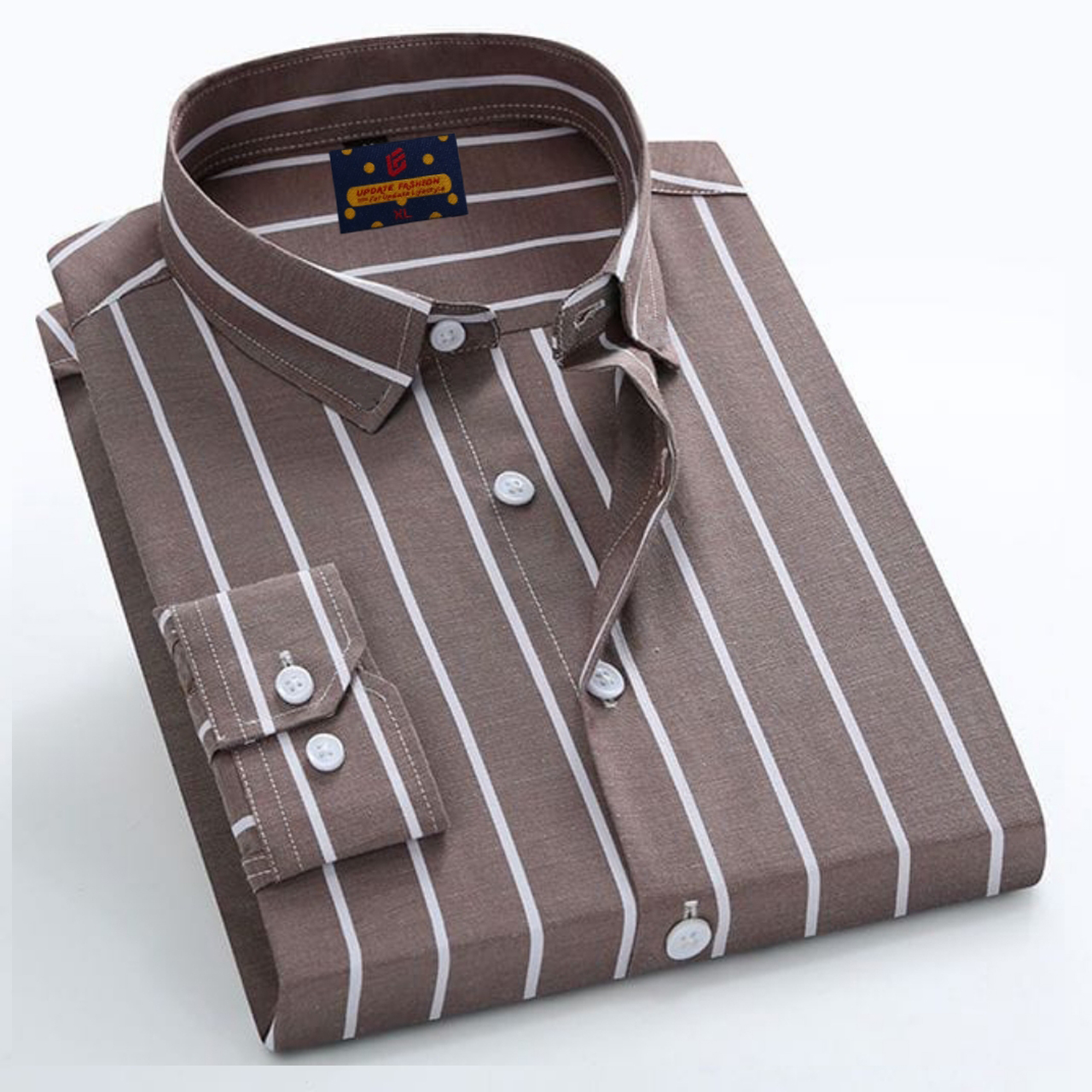 Men's long sleeve stripe / print shirt