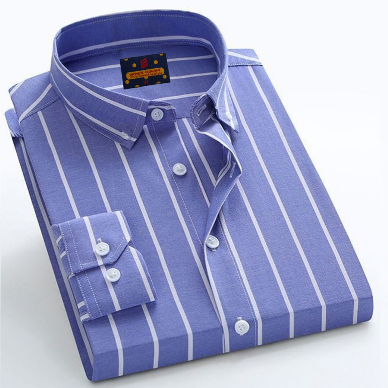 Men's long sleeve stripe / print shirt