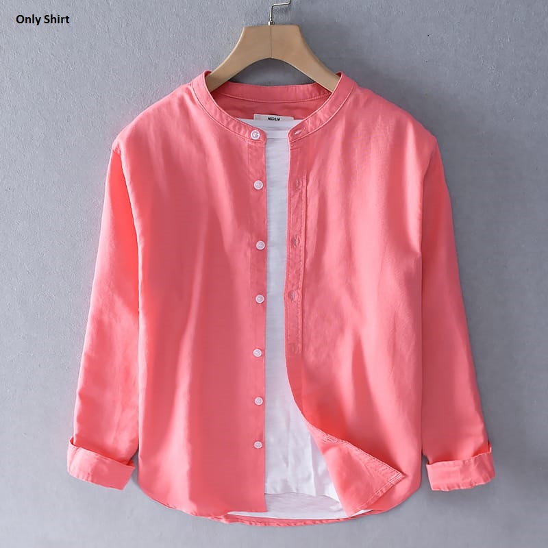 Solid Colour Ban color Shirt