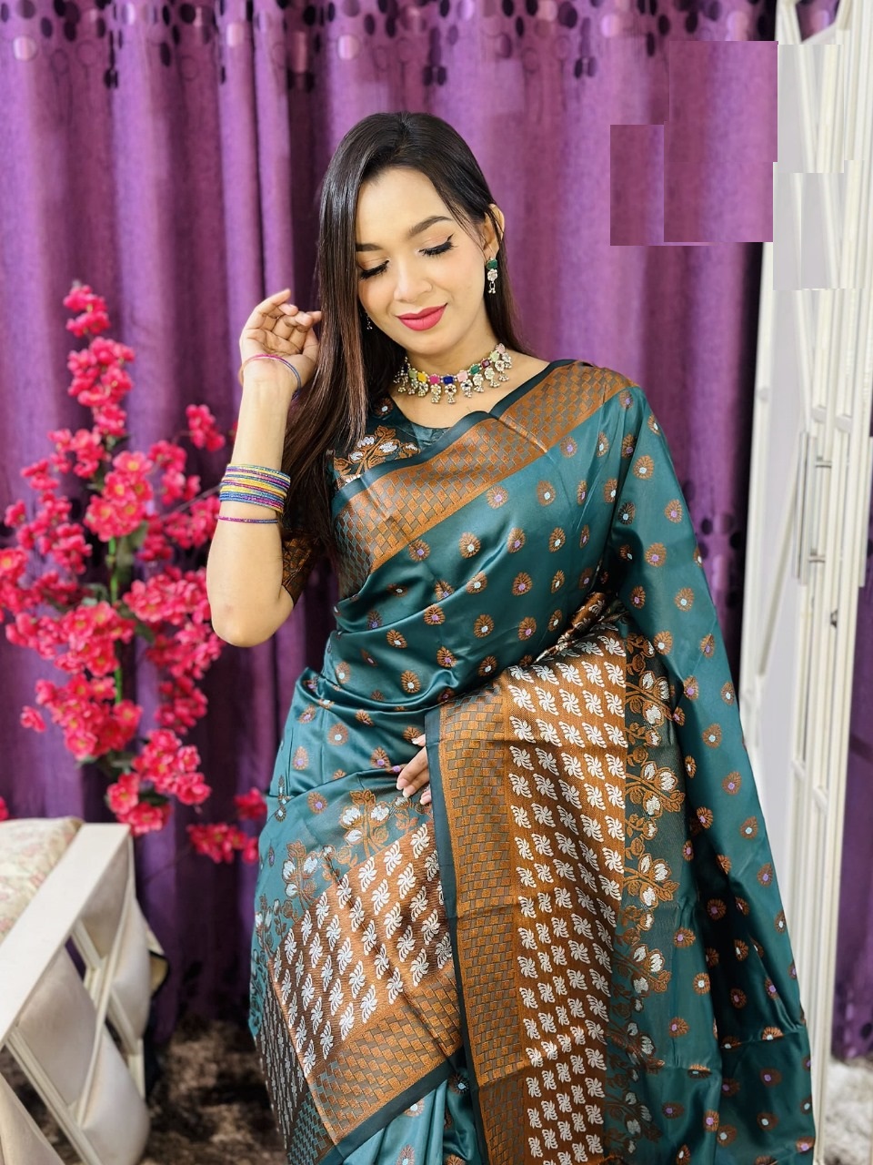 সফট সিল্ক কাতান শাড়ি