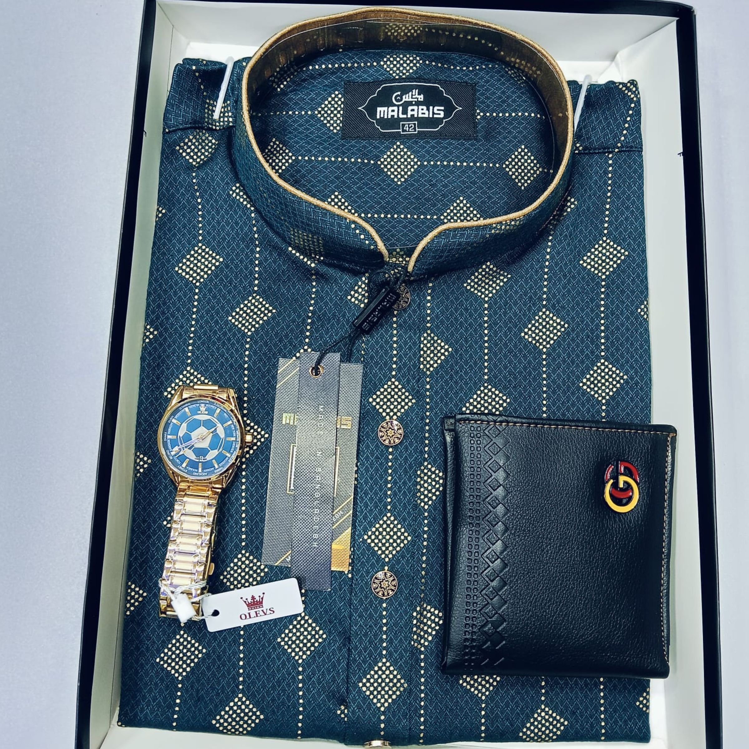 Cotton Punjabi + Premium Watch + Leather Wallet + Combo Pack
