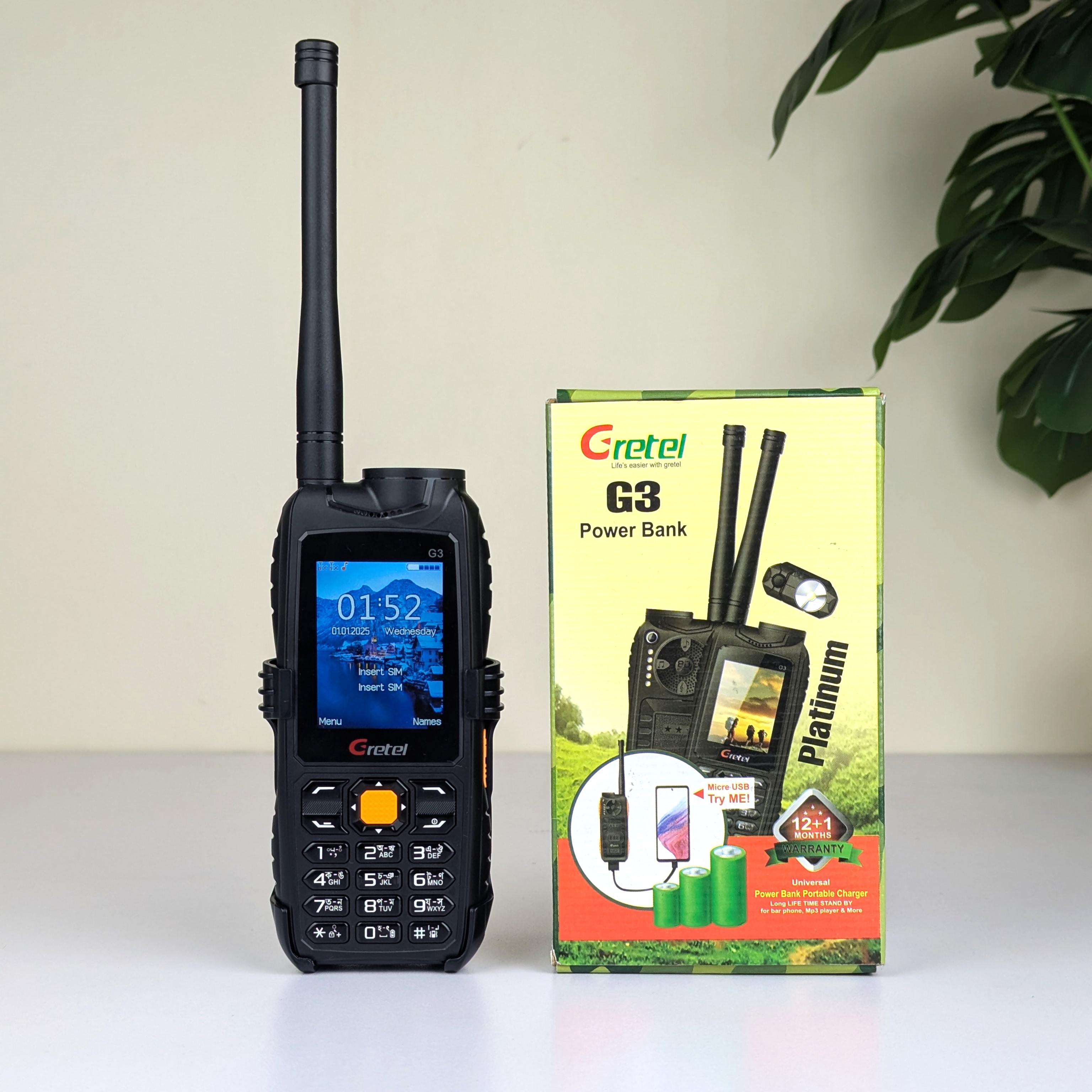 Gretel G3 Antina Power Bank Phone 9800mAh Battery