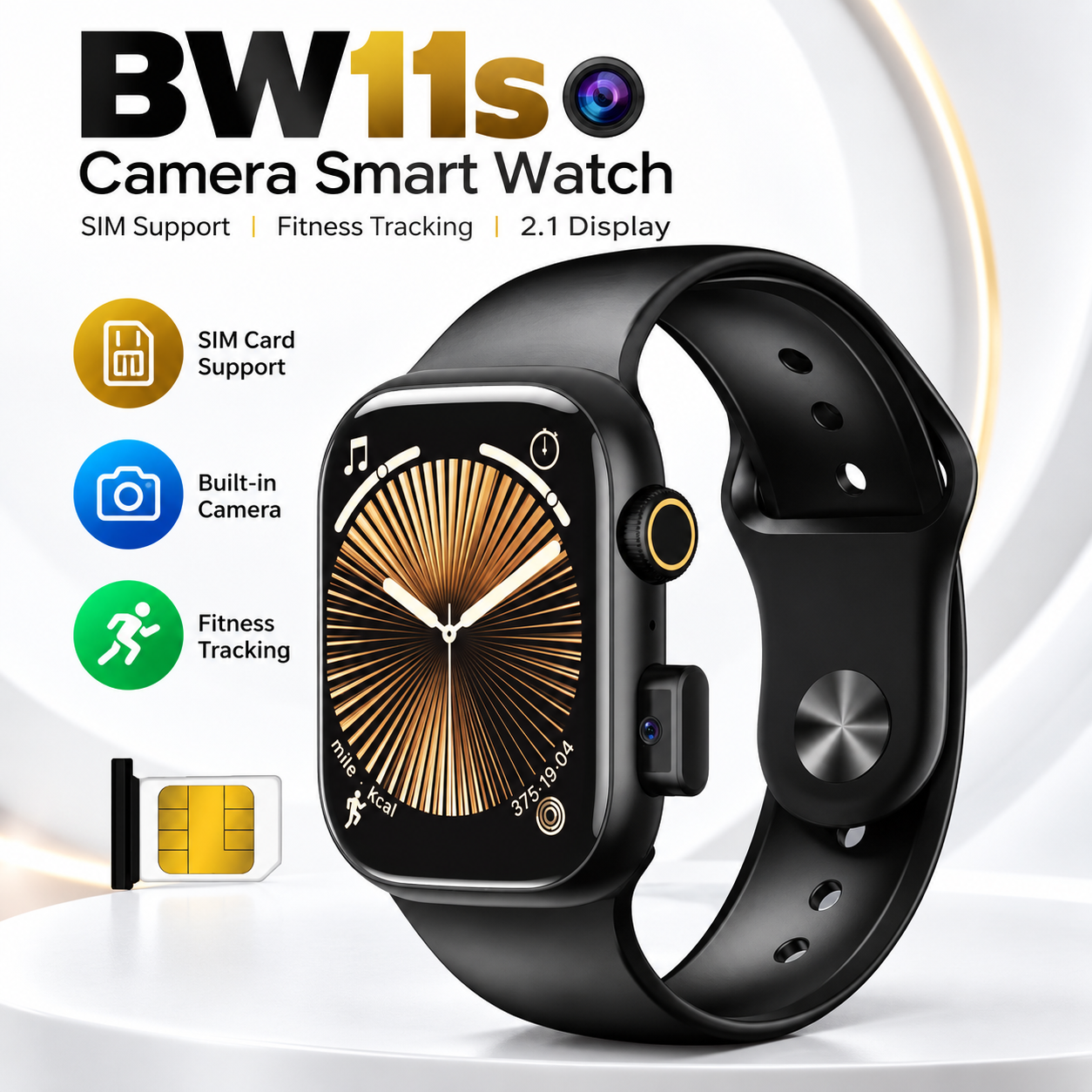 BW11s Camera Smart Watch – Nano SIM Supported, Bluetooth 5.3 & Fitness Tracker